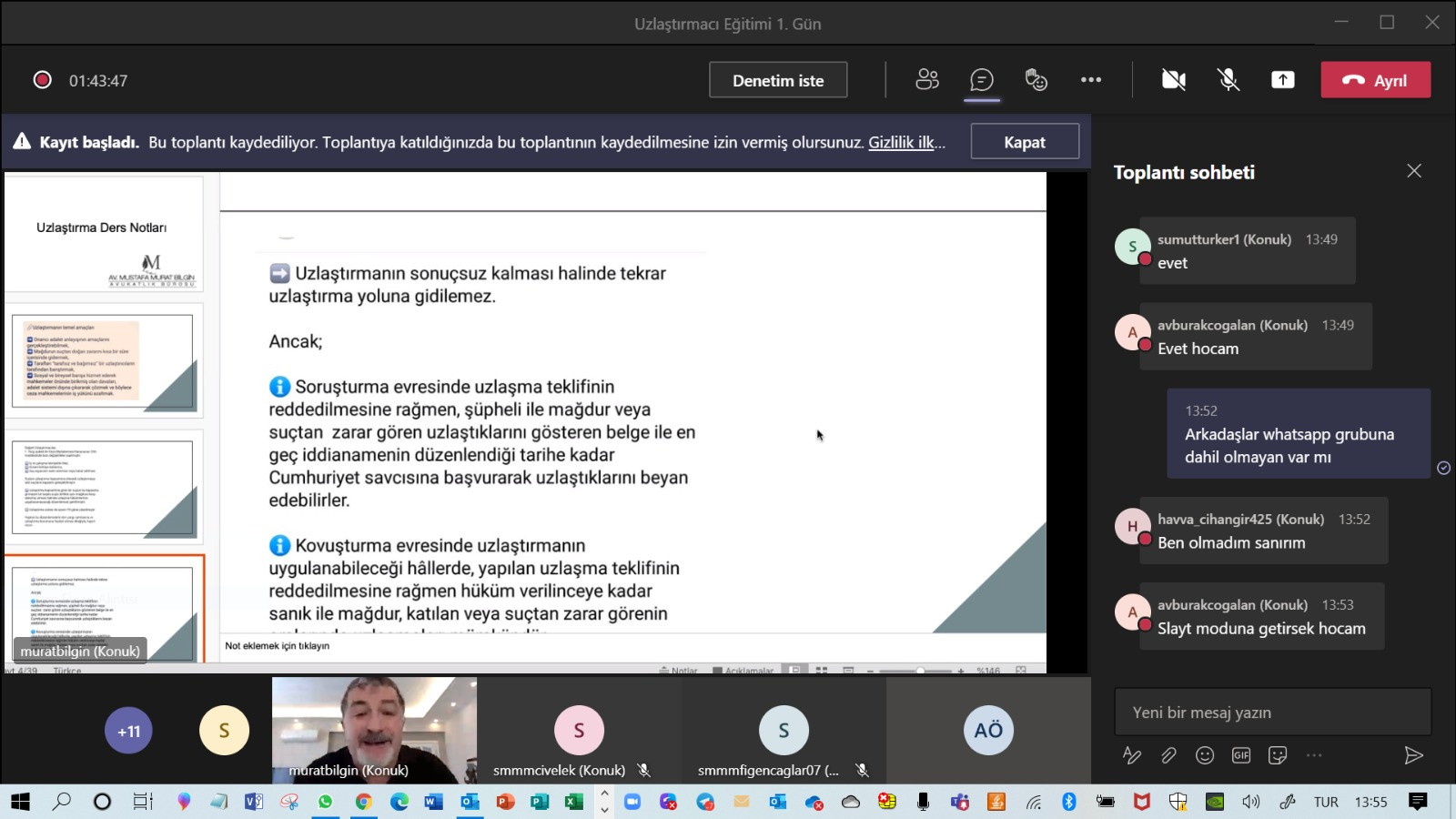 Uzlaştırmacı Sınavı Online Hazırlık Eğitimi Başarıyla Tamamlandı.